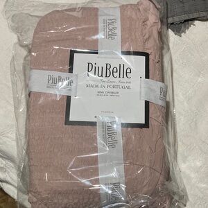 PiuBelle Pink dusty rose ruffles King Coverlet